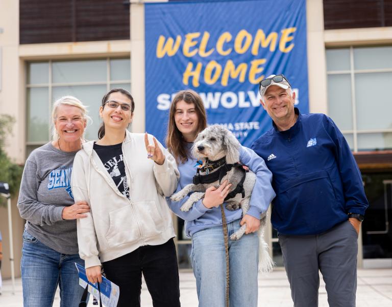 Family with dog