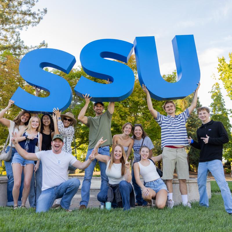 Students and Parents with SSU Letters
