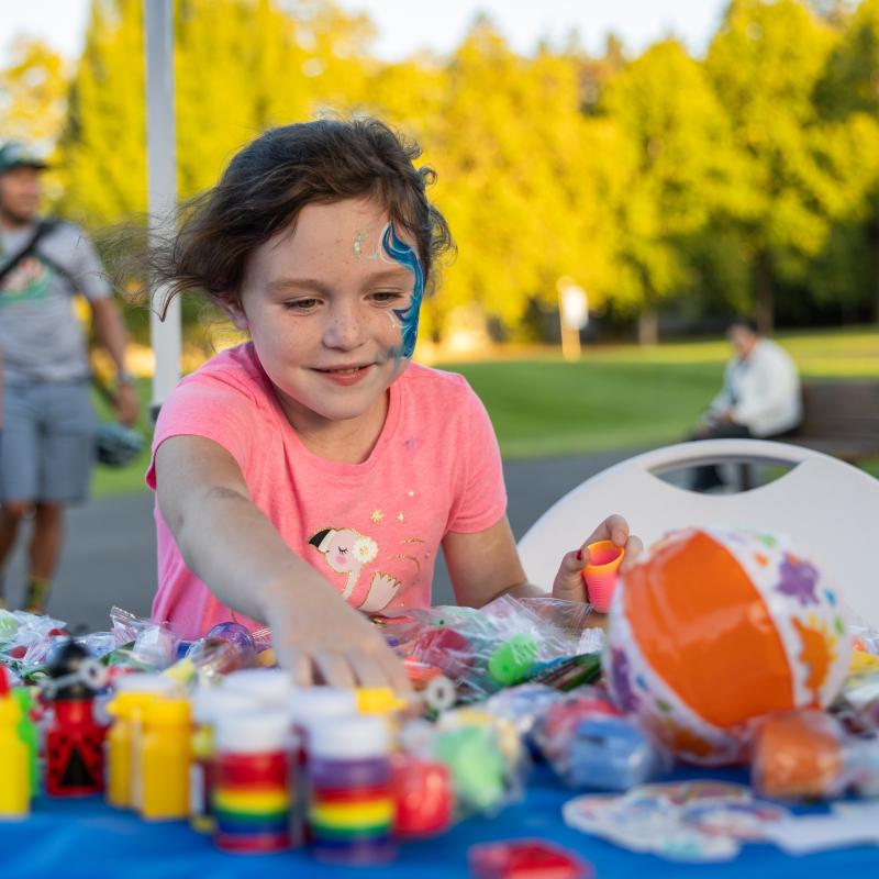 Young Girl doing tie dye 