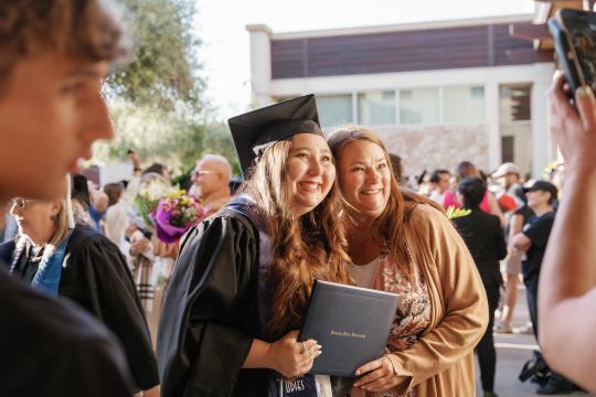 Student and Parent at graduation